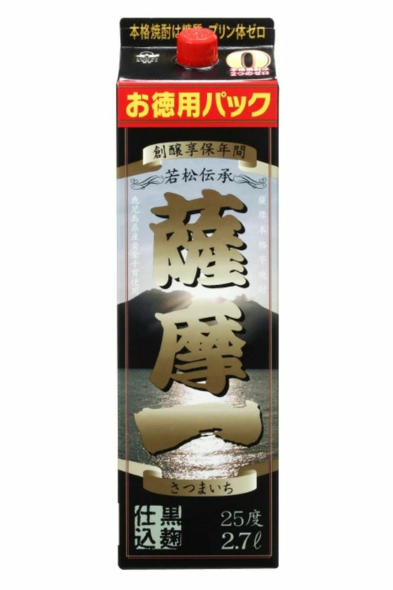 薩摩一 パック 芋焼酎 25度 2700ml 若松酒造 | まるごと鹿児島